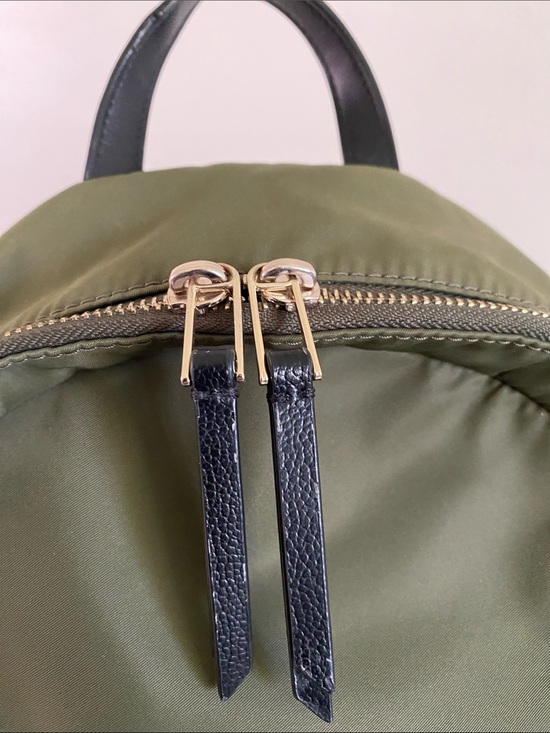 Kate Spade Dawn Nylon Medium Backpack in Olive Green w/  Black Leather Trim main image 11